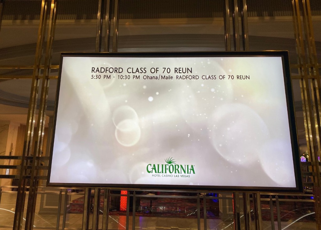 The Reunin Sign posted in the California Hotel & Casino